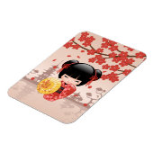 赤桜こけし人形 – 日本の芸者 マグネット (左側)