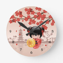 赤桜こけし人形 – 日本の芸者