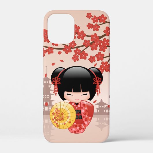 赤桜こけし人形 – 日本の芸者 Case-Mate iPhoneケース (裏面)