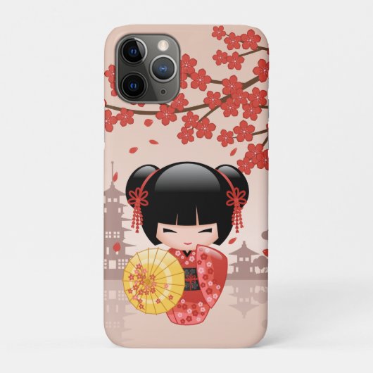 赤桜こけし人形 – 日本の芸者 Case-Mate iPhoneケース (裏)