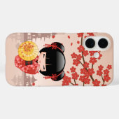 赤桜こけし人形 – 日本の芸者 Case-Mate iPhoneケース (裏面 (横))