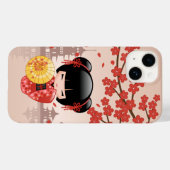 赤桜こけし人形 – 日本の芸者 Case-Mate iPhoneケース (裏面 (横))