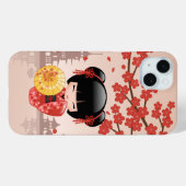 赤桜こけし人形 – 日本の芸者 Case-Mate iPhoneケース (裏面 (横))