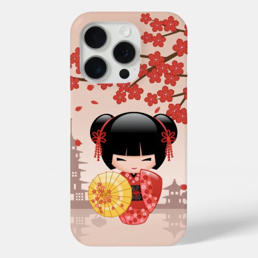 赤桜こけし人形 – 日本の芸者 Case-Mate iPhoneケース (裏面)