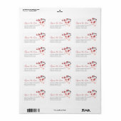 赤桜さくらんぼがアジア結婚の住所を咲かせる ラベル (フルシート)