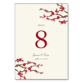 赤桜さくらんぼエレガント咲きアジア結婚ズ テーブルナンバー (裏面)