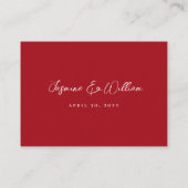 赤桜の花さくらんぼの花の渦巻結婚き プレイスカード (裏面)