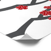 赤桜ダブル中国のハピ結婚ネス徴候 ポスター (角)