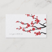 赤桜春の花さくらんぼ花咲きアジア 名刺 (裏面)