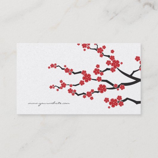 赤桜春の花さくらんぼ花咲きアジア 名刺 (裏面)