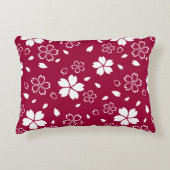 赤桜模様化粧枕 アクセントクッション (正面)
