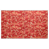 赤桜花アンティーク日本の花柄 ファブリック (ヤード)