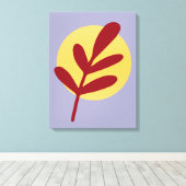 赤植物黄日 キャンバスプリント (インサイチュ (ウッドフロア))