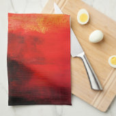 赤極 – 抽象芸術アート キッチンタオル (四つ折り)