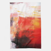赤極 – 抽象芸術アート キッチンタオル (縦)
