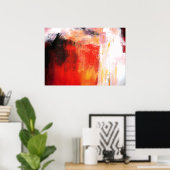 赤極 – 抽象芸術アート ポスター (ホームオフィス)