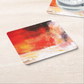 赤極 – 抽象芸術ア絵画ート スクエアペーパーコースター (アングル)