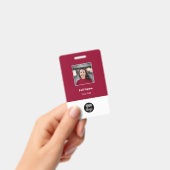 赤標準企業の従業員名タグ バッジ (手持ち)