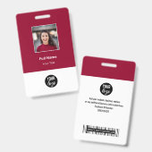 赤標準企業の従業員名タグ バッジ (表裏)