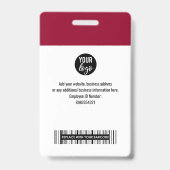 赤標準企業の従業員名タグ バッジ (裏面)