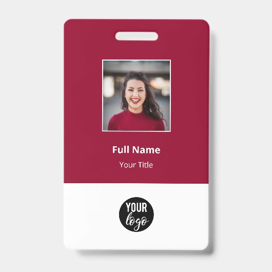 赤標準企業の従業員名タグ バッジ (表面)