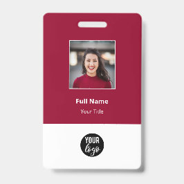 赤標準企業の従業員名タグ バッジ