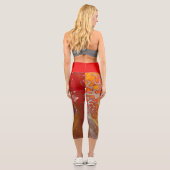 赤橙色の細胞を含むフィルム カプリレギンス (裏面)