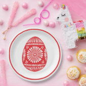 赤正統イースター卵 ペーパープレート (パーティー)