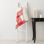 赤歯模様モノグラム名 シェルパブランケット (インサイチュ)