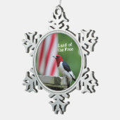 赤毛のキツツキ スノーフレークピューターオーナメント (右)