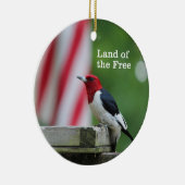 赤毛のキツツキ セラミックオーナメント (右)