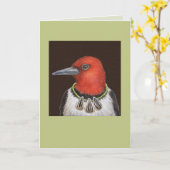 赤毛のキツネザルのカードをダンにする カード (黄色い花)