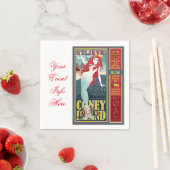 赤毛のコニーアイランドマーメイド スタンダードカクテルナプキン (インサイチュ)