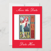 赤毛のコニー島の人魚 マグネット招待状 (正面)