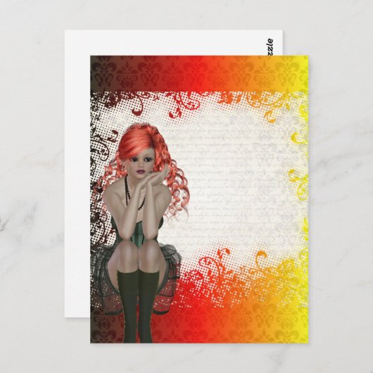 赤毛のゴシック娘 ポストカード (正面/裏面)