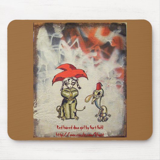 赤毛のディーノの女の子のマウスパッド マウスパッド (正面)