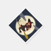赤毛のハロウィーンの魔女 スタンダードカクテルナプキン (角)
