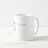 赤毛のピンクドレスの愛らしい赤ちゃん コーヒーマグカップ (正面右)