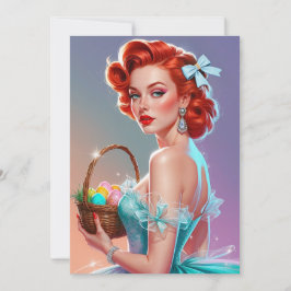 赤毛のピンナップイースターエッグバスケット シーズンカード