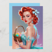 赤毛のピンナップイースターエッグバスケット シーズンカード (正面/裏面)