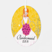 赤毛のブライドメイドがお好みの色を選ぶ メタルオーナメント (正面左)