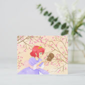 赤毛のプリンセスとリスのはがき ポストカード (スタンド正面)