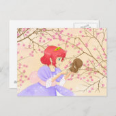 赤毛のプリンセスとリスのはがき ポストカード (正面/裏面)