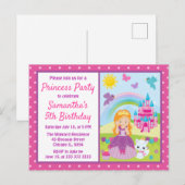 赤毛のプリンセスと城と虹の誕生日 ポストカード (正面/裏面)