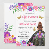 赤毛のプリンセス メキシカン フラワープリントのドレス クイーンセニョーラ 招待状 (正面/裏面)