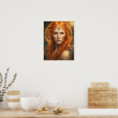 赤毛のポートレート長髪 ポスター (キッチン)