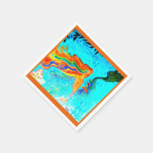 赤毛のマーメイドパーソナライズされた招待 スタンダードカクテルナプキン (角)