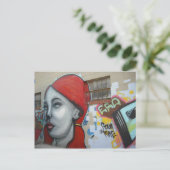 赤毛のミステリー女性の郵便はがき ポストカード (スタンド正面)