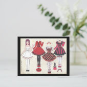 赤毛のロリータ紙の人形はがき ポストカード (スタンド正面)