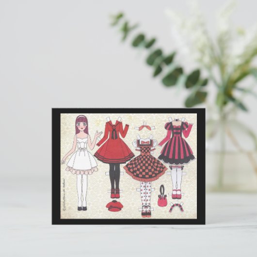 赤毛のロリータ紙の人形はがき ポストカード (スタンド正面)